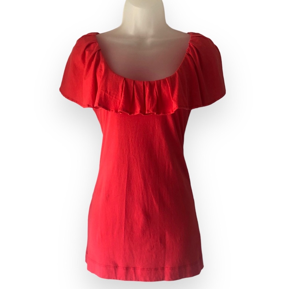 [Anthropologie][ogle] Poppy-Red Sleeveless Scoop-Neck 100% Combed Cotton Top